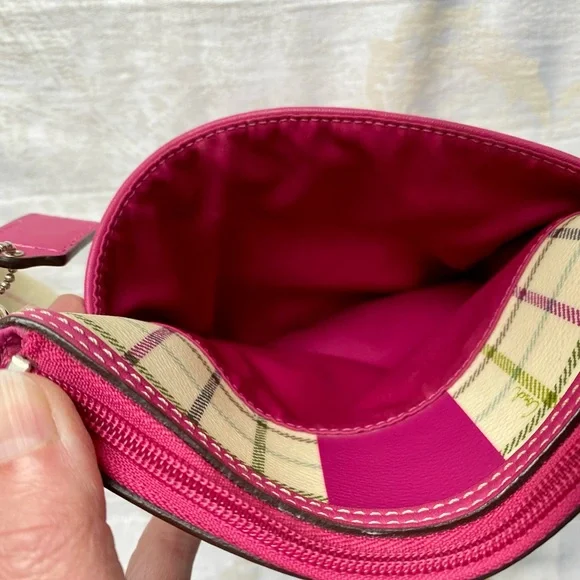 Coach Heritage Tattersall Pink Plaid Crossbody Bag - Picture 10 of 16